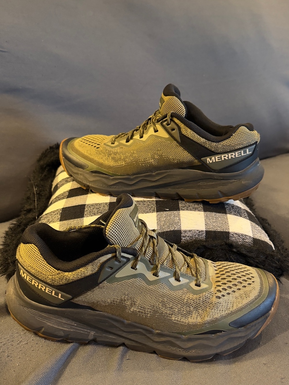 Merrell Olive Green and Black Men's Trail Shoes